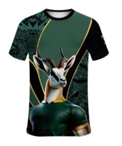 3D Sublimation Printed South Africa Rubgy Supporter T-Shirt - 2XL
