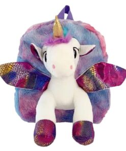 3D Unicorn Plush Back Pack Wallet Handbag Purse For Girls Gift Backpack - Purple