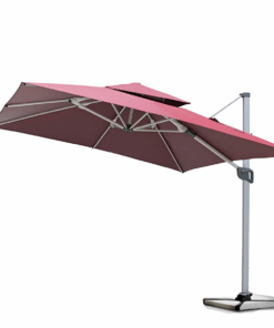 3m Heavy Duty Garden Outdoor Windproof Cantilever Umbrella - Wine Red