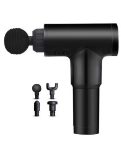 4 Head Muscle Massage Gun With Adjustable Speed For Pain Relief & Recovery - Black