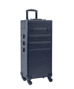 4 in 1 Black Metallic Professional Makeup Trolley Case for Artists