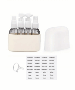 4-in-1 Leak-Proof Travel Bottle Set with Labels & Funnel - Cream