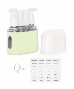 4-in-1 Leak-Proof Travel Bottle Set with Labels & Funnel - Green