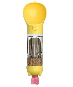 4 in 1 Pet Water Food Dispenser Feeder - Yellow