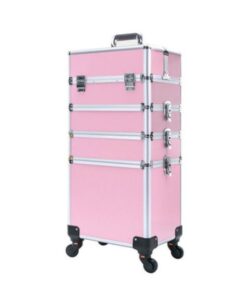 4 in 1 professional Makeup cosmetics travel portable trolley-pink