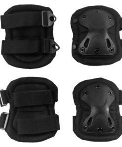 4-in-1 Tactical Knee & Elbow Pads Set for Airsoft Training Hunting - Black