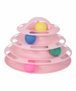 4 Layer Interactive Tower Toy for Cats - Baby Pink