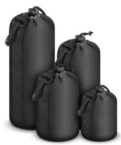 4 Pack Camera Lens Case, Thick Protective Neoprene Camera Lens Bag Set