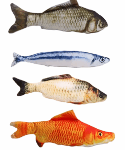 4 Pack Cat Plush Fish Toy