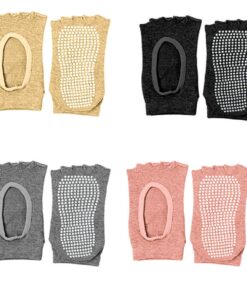 4 Pairs Yoga Pilate Socks Exercise Grip Ankle Socks One Size Various Colour