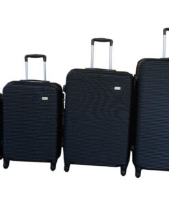 4-Piece Black ABS Luggage Set with Spinner Wheels and Telescoping Handles