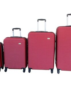 4-Piece Red ABS Luggage Set Hard-Spinner Suitcases Lightweight & Durable.
