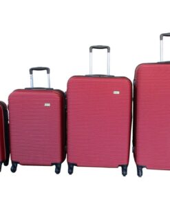 4-Piece Red ABS Luggage Set with Spinner Wheels and TSA Locks
