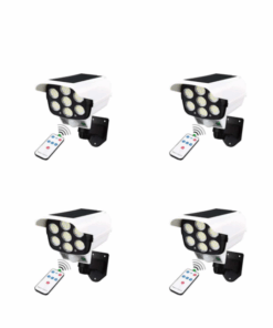 4 Piece Solar Security Dummy Camera Light With Remote