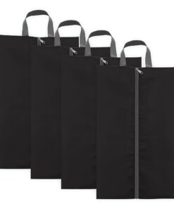 4 Piece Travel Shoe Packing Bag Waterproof Anti-Dust Organiser Pouch - Black