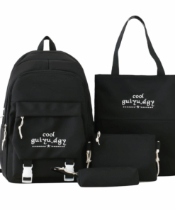 4 Pieces Backpacks Set Large Capacity Lightweight School Bag Casual Daypack