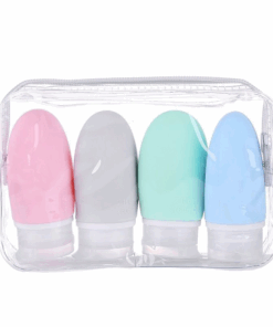 4 Pieces Silicone Leak Proof Travel Bottles 90m Travel Size Cosmetic Containers