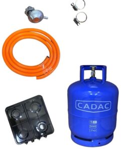 4 Plate Gas Stove with Fittings & Cadac Gas Cylinder - 7kg
