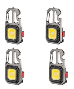 4 Set of 4-in-1 Mini Torch LED Keychain Light