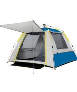 4 Sided 3 Windows Fully Automatic Pop-up Camping Dome Tent With Sun Shelter