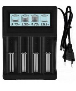 4 Slot Digital Display Charger for 18650, 16340, and 26650.