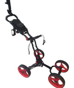 4 Wheel Golf Push Cart - Black/Red