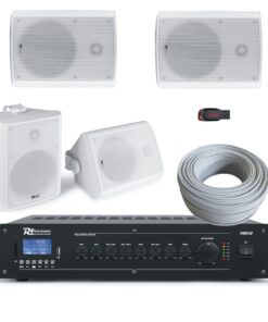 4 x 6.5" White Wall Mount Speaker Professional Background Music System