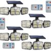 4 x JD 3PC Solar Powered Human Motion Sensor Light Lamp with Remote Control