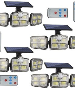 4 x JD 3PC Solar Powered Human Motion Sensor Light Lamp with Remote Control