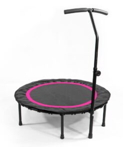 40" Fitness Trampoline with Adjustable Handle Bar Stable Rebounder Exercise - Pink, Black