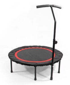 40" Fitness Trampoline with Adjustable Handle Bar Stable Rebounder Exercise - Red, Black