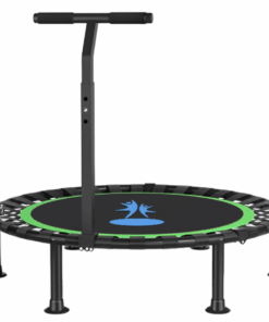 40" Silent Trampoline Fitness with Adjustable Handle Non-Slip Foot Pads - Green