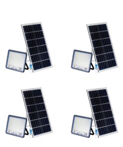 400W LED Solar Flood Lamp with Solar panel & Smart Remote - 4Pack