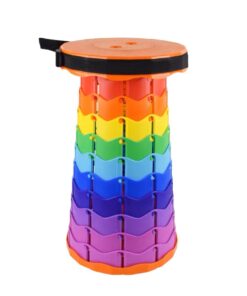 45C Telescopic Stool Collapsible Rainbow Lightweight Camping Outdoor Stool