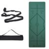 4.5mm Lotus Yoga Mat with Posture Line Guidance and Bag and Strap - Green