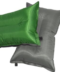 46x29cm Self Inflating Two Tone Camping Pillows & Headrests - Set of 2 - Green
