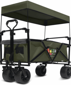 4x4 DELUXE Jolly Trolley - Versatile Beach Trolley with Canopy & Wheels - Green
