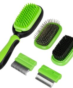 5 in 1 Dual Side Pet Grooming Brush Set Pet Grooming Kit for Dogs and Cats