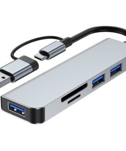 5-in-1 USB+USB-C/Type-C to USB Multi-function Docking Station HUB Adapter