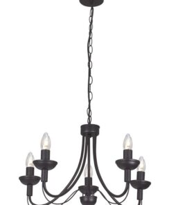 5 Light Simple Black Chandelier
