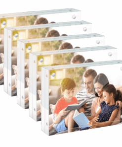 5 Pack 5x7" Magnetic Acrylic Clear Picture Frames Dual Side Photo Frame