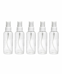 5 Pack Fine Mist Clear Spray Bottles 100ml With Pump Spray Cap