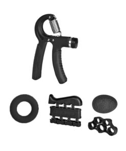 5 Pack Hand Grip Strengthener Finger Forearm Strength Exerciser Kit-Black