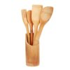5 pcs Bamboo Kitchen Cooking Tools Utensils Set Spatulas Spoons