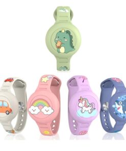 5-Pcs Cartoon AirTag Bracelet for Kids, Waterproof Air tag Holder