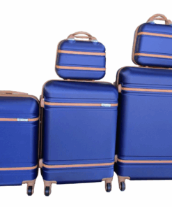5-Piece ABS Hardshell Luggage Set -3 Suitcases & 2 Cosmetic Cases - Blue