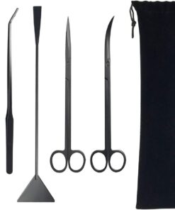 5 Piece Aquarium Plant Tool Kit , Aquarium Cleaning Kit For Fish Tank - Black