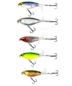 5 Piece Topwater Fishing Rapala Lure With Spinning Tail With BKK Hooks