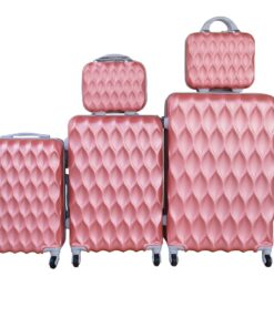 5-Piece Travel Trolley Luggage Set - Durable - Lightweight - Versatile Suitcases - Rose-Gold