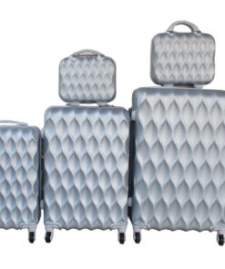 5-Piece Travel Trolley Luggage Set - Durable - Lightweight - Versatile Suitcases - Silver